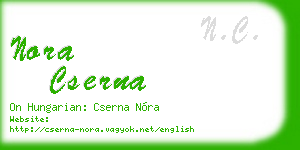 nora cserna business card